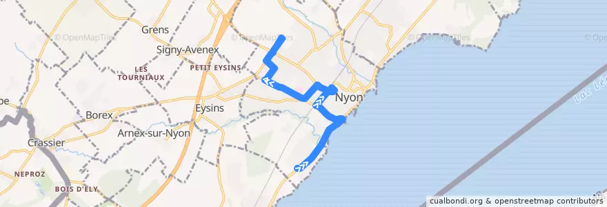 Mapa del recorrido Bus 803: Nyon, Colovray => Petite Prairie de la línea  en Nyon.