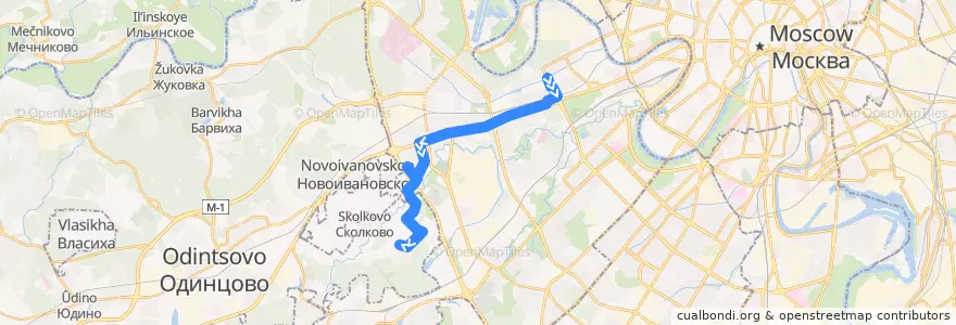 Mapa del recorrido Автобус 818: Киевский вокзал - Международный университет de la línea  en Distrito Federal Central.