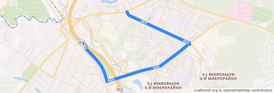 Mapa del recorrido Видное Троллейбус №2: Расторгуево - Советская улица de la línea  en Ленинский район.