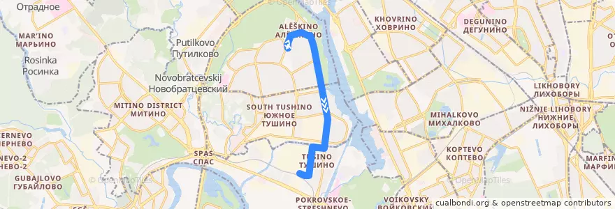 Mapa del recorrido Автобус №678: Станция метро "Планерная" - Станция МЦД "Тушинская" de la línea  en Северо-Западный административный округ.