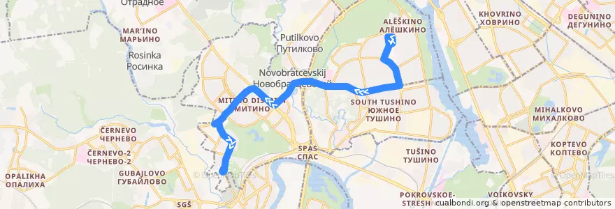 Mapa del recorrido Автобус № 267: метро "Планерная" - 8-й микрорайон Митина de la línea  en Северо-Западный административный округ.