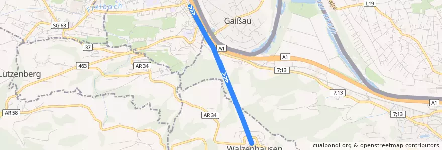 Mapa del recorrido S26: Rheineck <=> Walzenhausen de la línea  en Wahlkreis Rheintal.