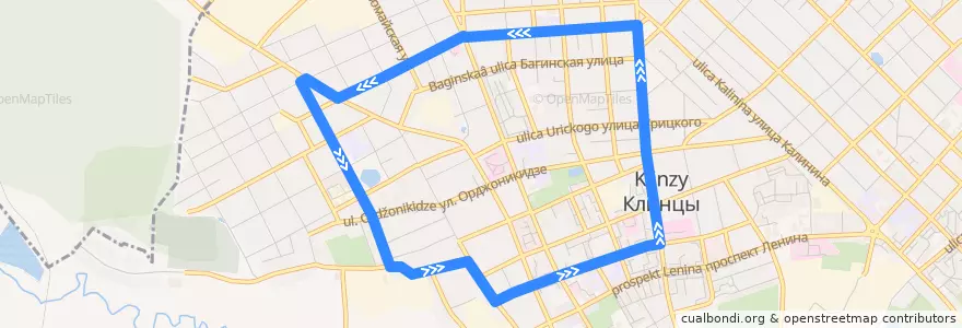 Mapa del recorrido Автобус 3: Детская больница — Швейная фабрика — Детская больница (кольцевой) de la línea  en городской округ Клинцы.