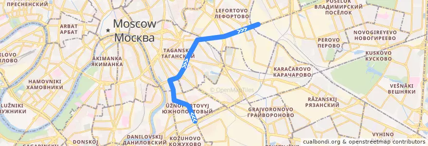 Mapa del recorrido Трамвай 12: 2-я улица Машиностроения => Дом культуры «Компрессор» de la línea  en Moskou.