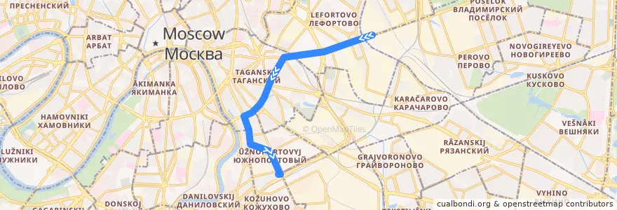 Mapa del recorrido Трамвай 12: Дом культуры «Компрессор» => 2-я улица Машиностроения de la línea  en Москва.
