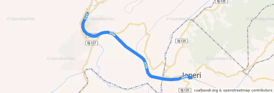 Mapa del recorrido Linha Paracambi: Paracambi - Japeri de la línea  en Paracambi.
