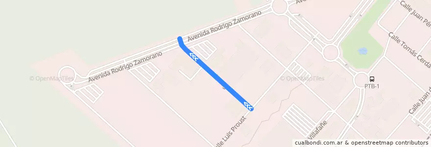 Mapa del recorrido Valladolid Campo Grande - Parque Tecnológico de la línea  en Boecillo.