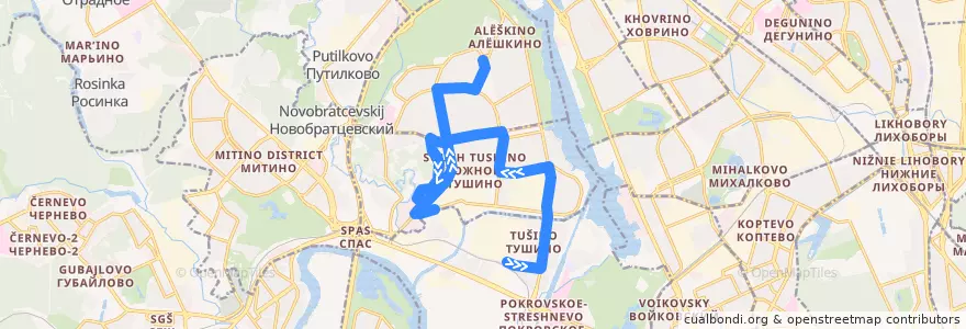 Mapa del recorrido Автобус №678: Станция МЦД "Тушинская" - Станция метро "Планерная" de la línea  en Северо-Западный административный округ.