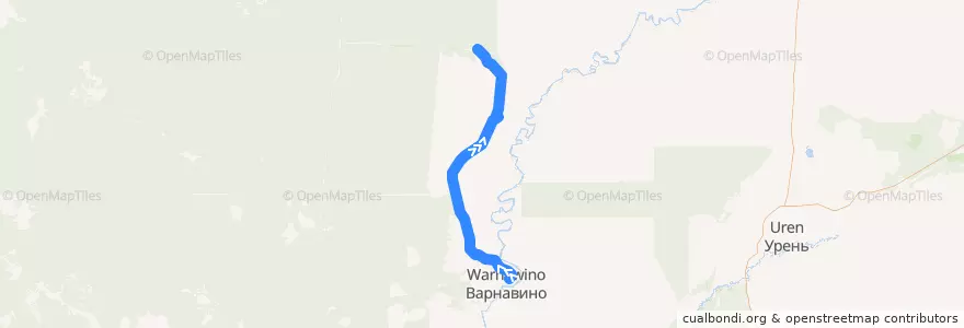 Mapa del recorrido Автобус №112: Варнавино => Стеклозавод de la línea  en Варнавинский район.