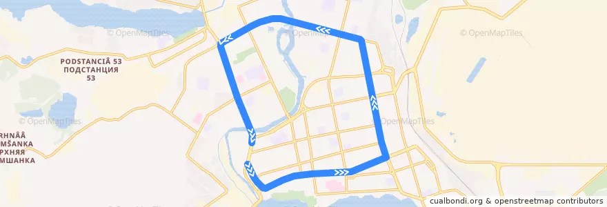 Mapa del recorrido Трамвай 3: Островского → Новокомсомольская de la línea  en городской округ Нижний Тагил.