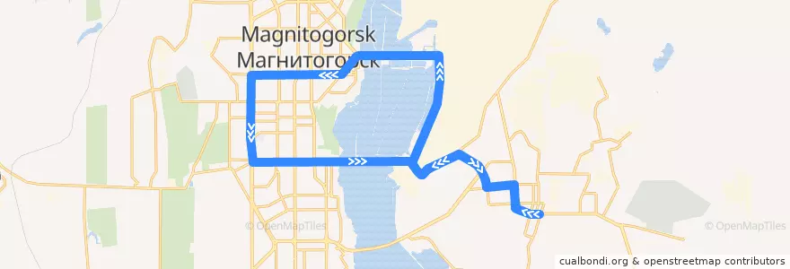 Mapa del recorrido Трамвай №4Б de la línea  en Магнитогорский городской округ.
