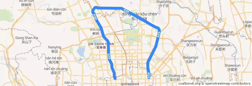 Mapa del recorrido Subway 13: 东直门 => 西直门 de la línea  en 北京市.