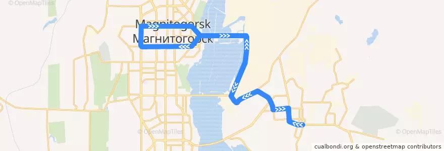 Mapa del recorrido Трамвай №8 de la línea  en マグニトゴルスク管区.