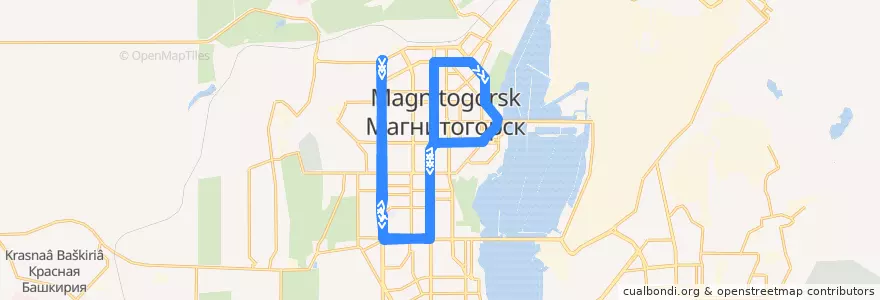Mapa del recorrido Трамвай №23 de la línea  en Магнитогорский городской округ.