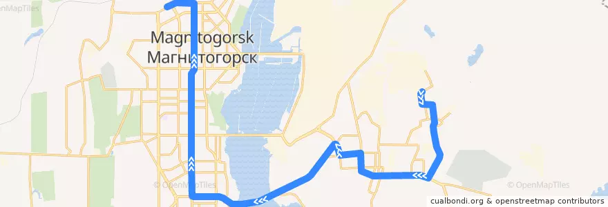 Mapa del recorrido Трамвай №31: РИС - Вокзал de la línea  en Магнитогорский городской округ.