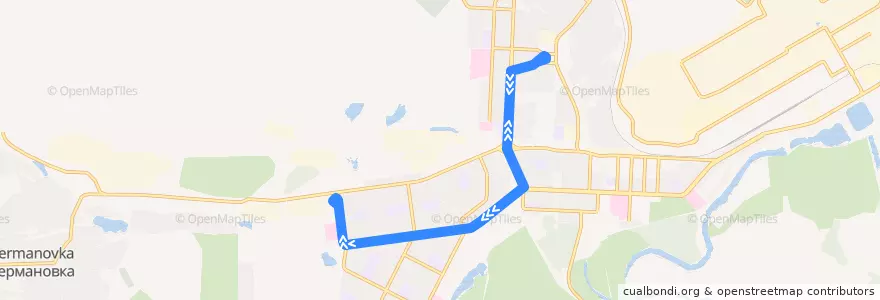 Mapa del recorrido Трамвай 3: Рынок-ТУ de la línea  en городской округ Новотроицк.