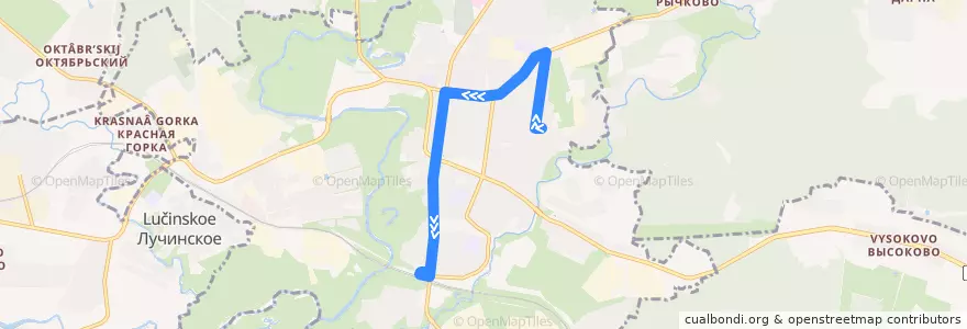 Mapa del recorrido №3 Большевик - ст. Истра de la línea  en городской округ Истра.