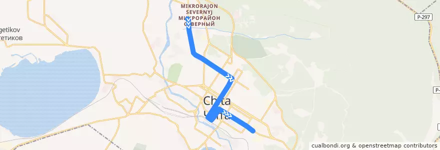 Mapa del recorrido Троллейбус №1 de la línea  en городской округ Чита.