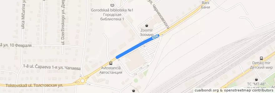 Mapa del recorrido Автобус №106:Грязи-площадь Мира de la línea  en городское поселение Грязи.