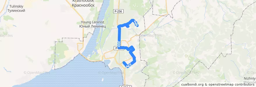 Mapa del recorrido Маршрутное такси №1152 ИКЭМ - Цветной проезд de la línea  en городской округ Новосибирск.