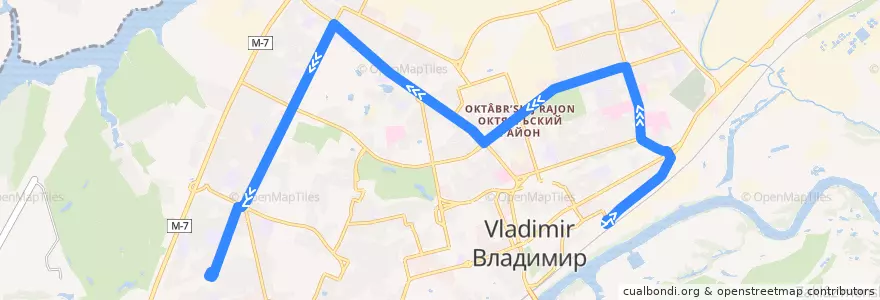 Mapa del recorrido Троллейбус №10: Вокзал -> улица Балакирева de la línea  en городской округ Владимир.