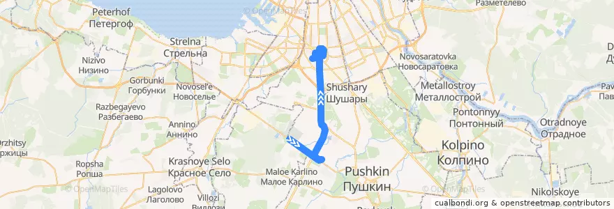 Mapa del recorrido Автобус № 90: Южное кладбище => улица Костюшко de la línea  en Московский район.