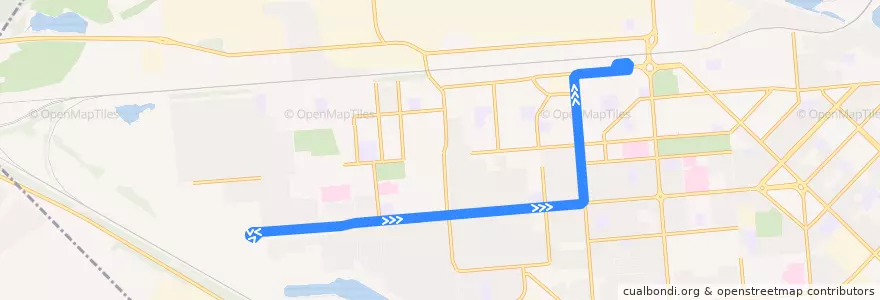 Mapa del recorrido трамвай 8: Жилмассив "Чистая Слобода" => ТЭЦ-2 de la línea  en городской округ Новосибирск.