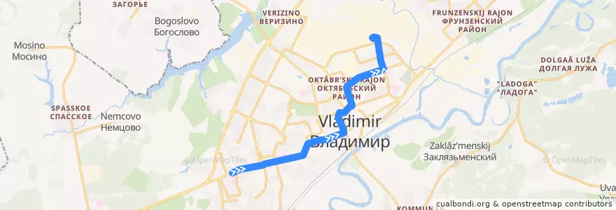 Mapa del recorrido Троллейбус №7: проспект Ленина -> ВЭМЗ de la línea  en городской округ Владимир.