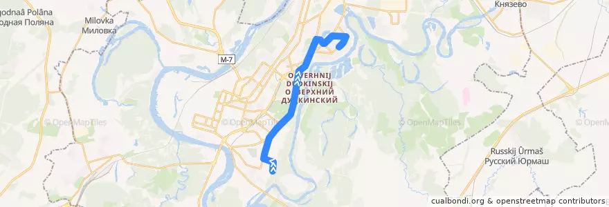 Mapa del recorrido Троллейбус № 20: Белореченский микрорайон => Сипайлово de la línea  en ウファ管区.