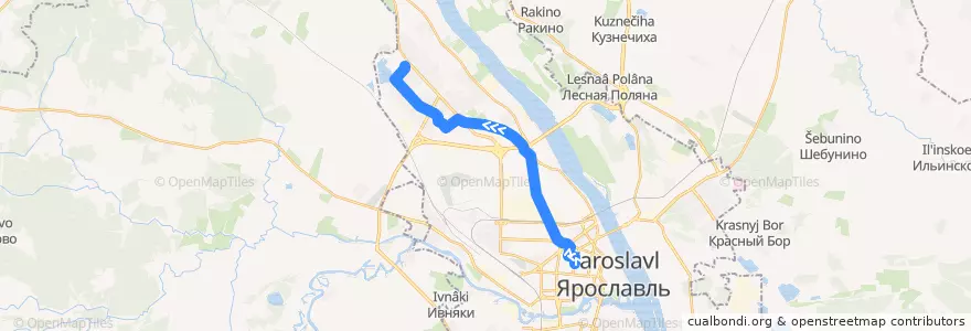 Mapa del recorrido Тм 7: Улица Свердлова - Улица Волгоградская de la línea  en городской округ Ярославль.