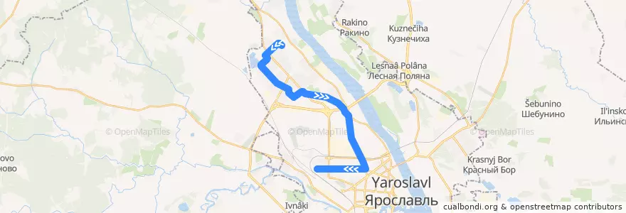 Mapa del recorrido Тм 5: Больница №9 - Улица Чкалова de la línea  en городской округ Ярославль.