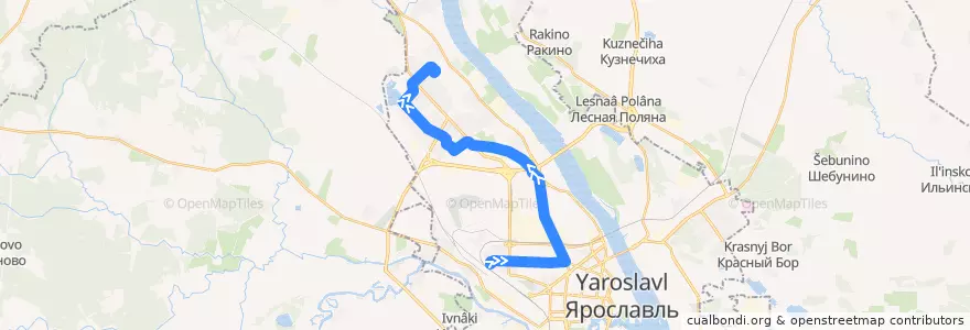 Mapa del recorrido Тм 5: Улица Чкалова - Больница №9 de la línea  en городской округ Ярославль.