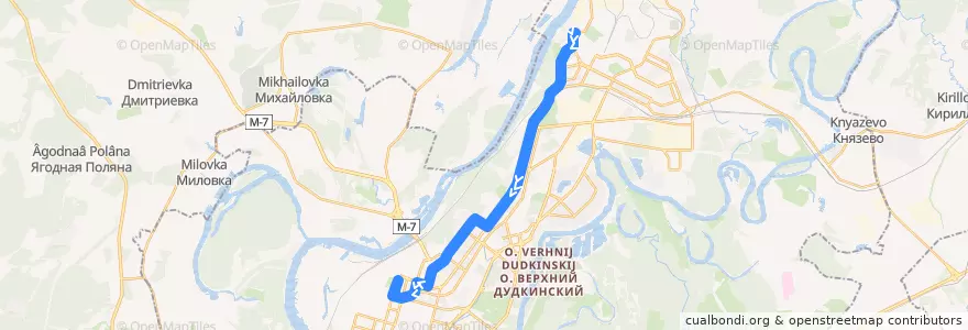 Mapa del recorrido Троллейбус № 11: Северный автовокзал => Уфа-арена de la línea  en городской округ Уфа.