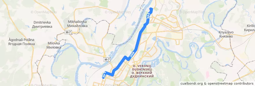 Mapa del recorrido Троллейбус № 11: Уфа-арена => Северный автовокзал de la línea  en ウファ管区.