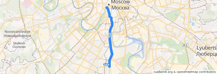 Mapa del recorrido Троллейбус 8: Москворецкий рынок => Кинотеатр «Ударник» de la línea  en Moskou.