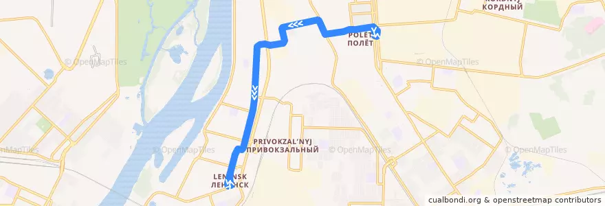 Mapa del recorrido Трамвай №2: ПО Полёт - Котельникова de la línea  en городской округ Омск.