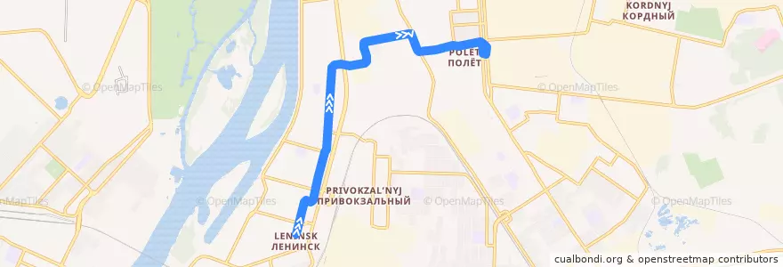 Mapa del recorrido Трамвай №2: Котельникова - ПО Полёт de la línea  en городской округ Омск.