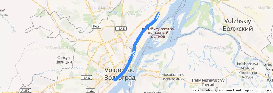 Mapa del recorrido Трамвай СТ: ВГТЗ — Чекистов de la línea  en городской округ Волгоград.