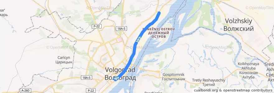Mapa del recorrido Трамвай СТ: Чекистов — ВГТЗ de la línea  en городской округ Волгоград.