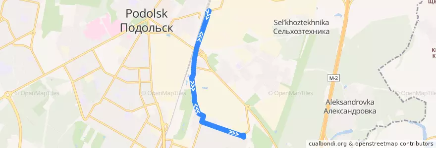 Mapa del recorrido Троллейбус №4: Стройиндустрия - улица Машиностроителей de la línea  en городской округ Подольск.