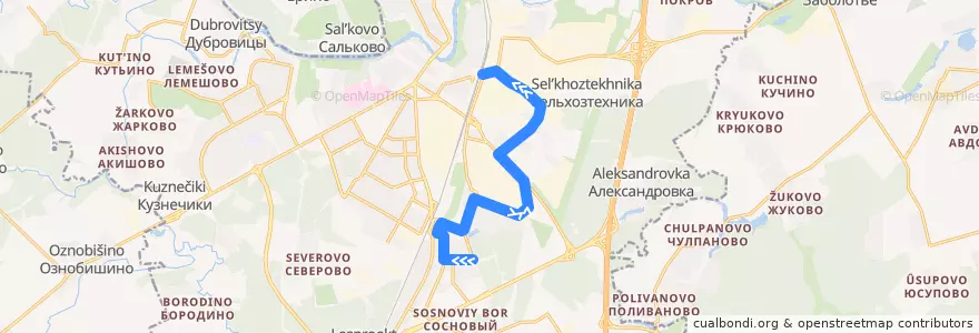 Mapa del recorrido Автобус №2: Кутузово - Стройиндустрия de la línea  en городской округ Подольск.