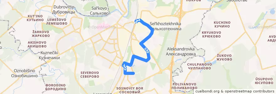 Mapa del recorrido Автобус №2: Стройиндустрия - Кутузово de la línea  en городской округ Подольск.