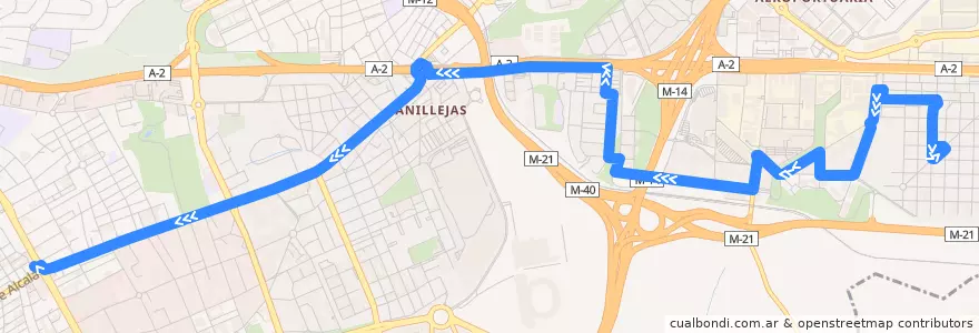 Mapa del recorrido Bus 77: Fin De Semana → Ciudad Lineal de la línea  en 마드리드.