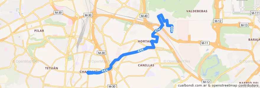 Mapa del recorrido Bus 87: Las Cárcavas→ Rep. Dominicana de la línea  en Madrid.