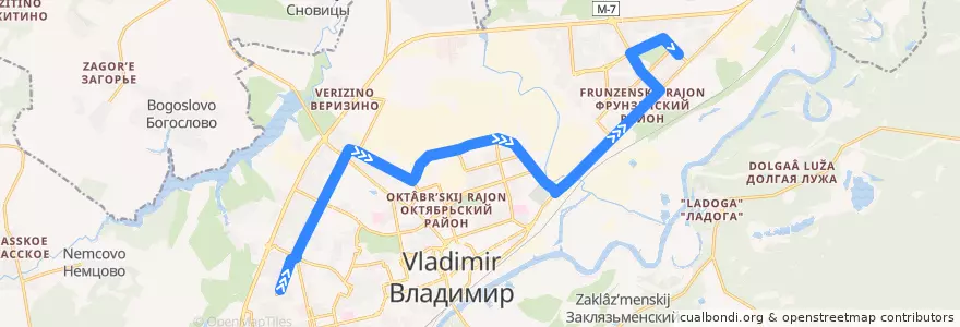 Mapa del recorrido Автобус №2: улица Балакирева -> Вокзал de la línea  en городской округ Владимир.