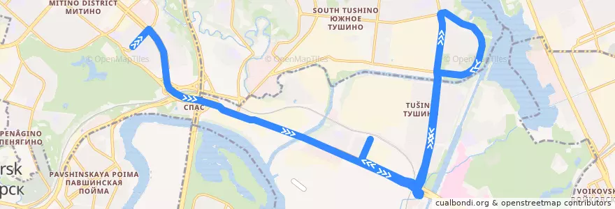 Mapa del recorrido Автобус № 248 Цариков переулок - Метро "Тушинская" de la línea  en Северо-Западный административный округ.