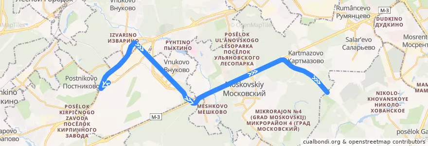 Mapa del recorrido Автобус 272: Внуковский завод - метро "Филатов Луг" de la línea  en Новомосковский административный округ.