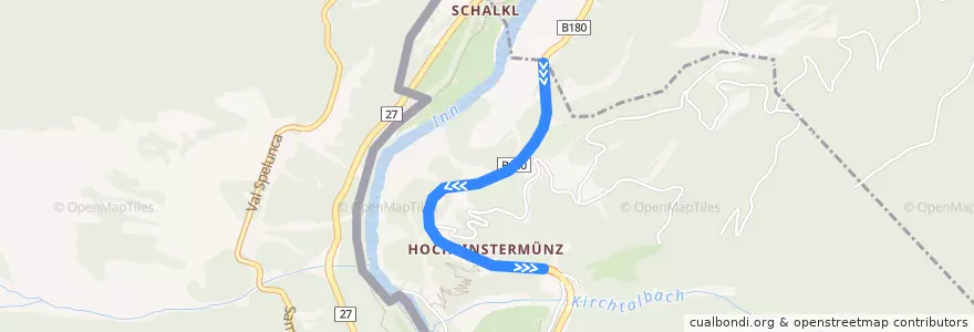Mapa del recorrido 4220 Nauders – Landeck de la línea  en Gemeinde Nauders.