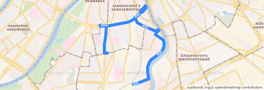 Mapa del recorrido Автобус 632: 3-й Павелецкий проезд => Улица Павла Андреева de la línea  en Moskau.