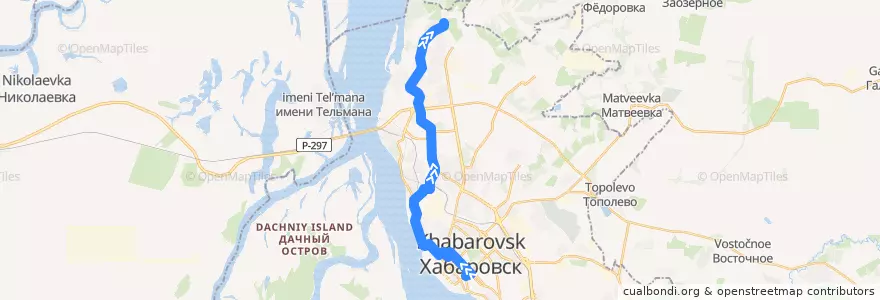 Mapa del recorrido Автобус 8: ул. Ленина - Диспетчерская de la línea  en Khabarovsk.